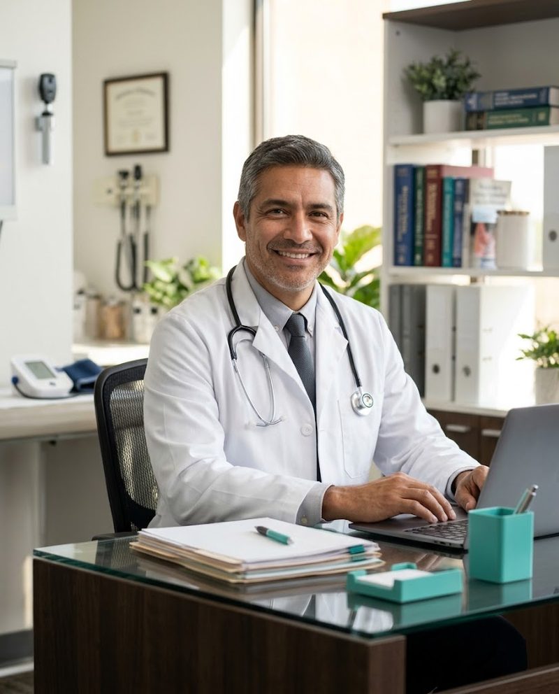 Médico en consultorio